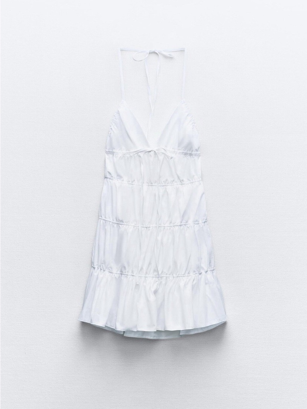 Zara White Panelled Gabardine Dress